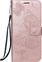 OPPO Reno 4 Hoesje - Mobigear - Butterfly Serie - Kunstlederen Bookcase - Roségoud - Hoesje Geschikt Voor OPPO Reno 4