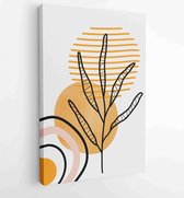 Botanical wall art vector background set. Foliage line art drawing with watercolor 4 - Moderne schilderijen – Vertical – 1904693053 - 50*40 Vertical