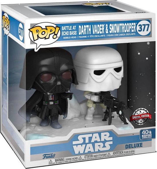 POP! Deluxe, Star Wars: Battle at Echo Base Series - 6 Inch Darth Vader & SnowTrooper #377 Exclusive - Funko