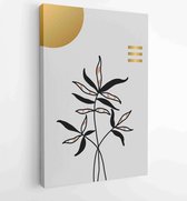 Botanical and gold abstract wall arts vector collection. 3 - Moderne schilderijen – Vertical – 1880158285 - 40-30 Vertical