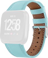 By Qubix - Fitbit Versa 1 / 2 & Lite leren bandje - Blauwgroen - Fitbit versa bandjes