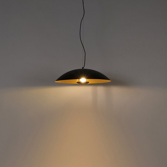 QAZQA Lampada a sospensione tavolo soggiorno emilienne - Moderno - Acciaio - Nero - Oblungo Max. 1 x Watt