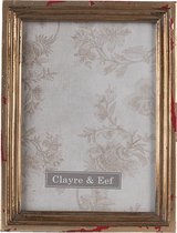Clayre & Eef Fotolijst 15*3*20 cm / 13*18 cm Goudkleurig Polyresin, Glas Rechthoek Fotokader Wissellijst Foto Frame