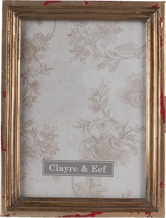 Clayre & Eef Fotolijst 13x18 cm Goudkleurig Polyresin Rechthoek Fotokader