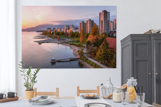 Peintures sur toile - Skyline de Vancouver au Canada - 150x100 cm - Décoration murale