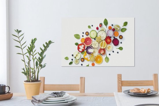 Toile empilée de légumes 2cm 60x40 cm - Tirage photo sur toile (Décoration murale salon / chambre)