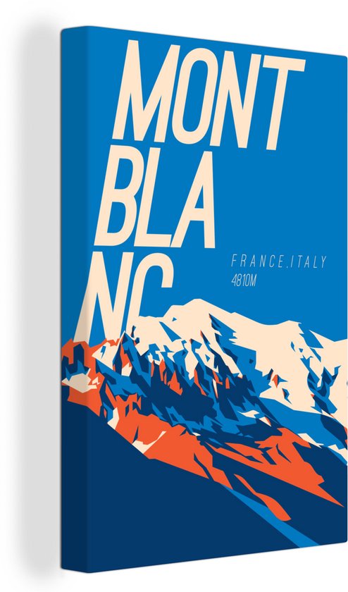 Illustration de la toile de montagne du Mont Blanc 2cm 80x120 cm - Tirage photo sur toile (Décoration murale salon / chambre)