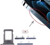 Simkaarthouder + simkaarthouder + zijknoppen voor iPhone 12 Pro (blauw)