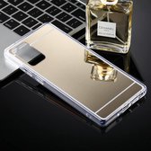 Voor Samsung Galaxy Note20 TPU + Acryl Luxe Plating Spiegel Telefoon Case Cover (Goud)