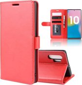 R64 Texture Single Fold Horizontale Flip Leather Case voor Galaxy Note 10+, met houder & kaartsleuven & portemonnee (rood)