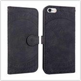 Voor iPhone 6 Pressed Printing Pattern Horizontale Flip PU lederen tas, met houder & kaartsleuven & portemonnee & & lanyard (zwart)