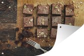 Muurdecoratie Chocolade brownies - 180x120 cm - Tuinposter - Tuindoek - Buitenposter