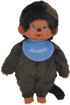 MONCHHICHI grote pluche jongens blauwe slabbetje 45cm