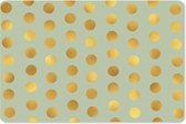 Muismat Luxe patroon - Luxe patroon van gouden stippen tegen een groene achtergrond muismat rubber - 27x18 cm - Muismat met foto
