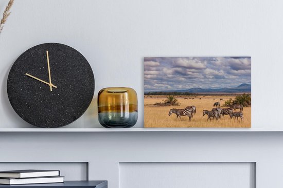 Zèbres dans le parc national du Masai Mara au Kenya Toile 30x20 cm - petit - Tirage photo sur toile (Décoration murale salon / chambre)