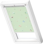 VELUX Origineel Verduisterend Rolgordijn (DKL) Wit Kozijn, P10, 410, 3, Green Stars