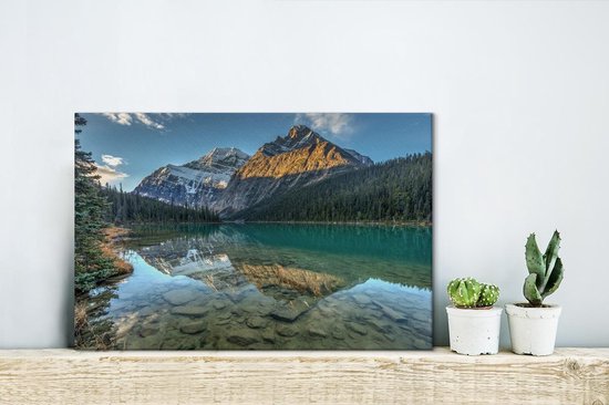 Canvas Schilderij Landschap van het Nationaal park Jasper in Noord-Amerika - 30x20 cm - Wanddecoratie