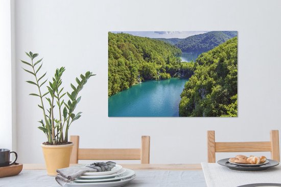 Belle vue sur le parc national des lacs de Plitvice Toile 90x60 cm - Tirage photo sur toile (Décoration murale salon / chambre)