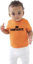 Oranje fan shirt voor babys - kampioentje - Holland / Nederland supporter - EK/ WK / koningsdag baby shirts / outfit 12-18 mnd