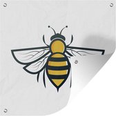 Une illustration d'un poster de jardin d'abeilles 100x100 cm - Toile de jardin / Toile d'extérieur / Peintures d'extérieur (décoration de jardin)