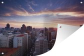 Muurdecoratie Zonsondergang over Johannesburg - 180x120 cm - Tuinposter - Tuindoek - Buitenposter