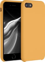 kwmobile telefoonhoesje voor Apple iPhone SE (2022) / SE (2020) / 8 / 7 - Hoesje met siliconen coating - Smartphone case in goud-oranje