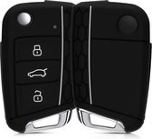 kwmobile autosleutel hoesje voor VW Golf 7 MK7 3-knops autosleutel - Autosleutel behuizing in zwart / grijs