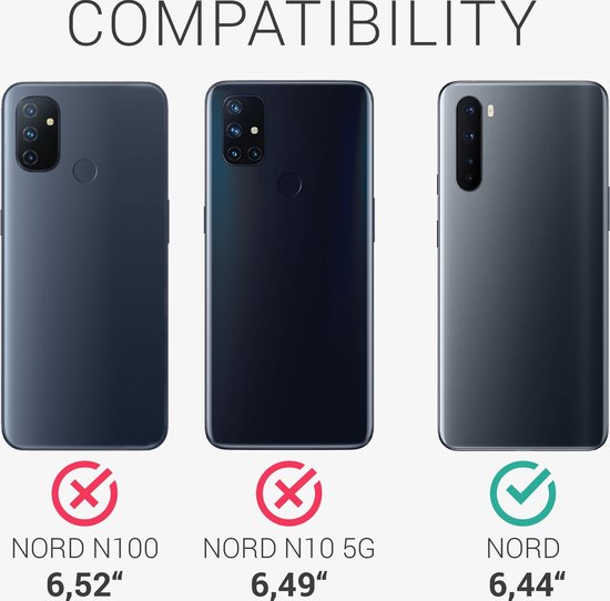 Compatibiliteit: OnePlus Nord (6,44") past, Nord N100 (6,52") en Nord N10 5G (6,49") passen niet.