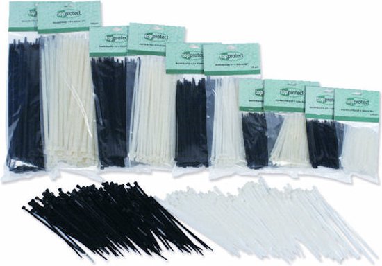 Attaches de câble tyraps blancs 4.8x300mm 100 pièces
