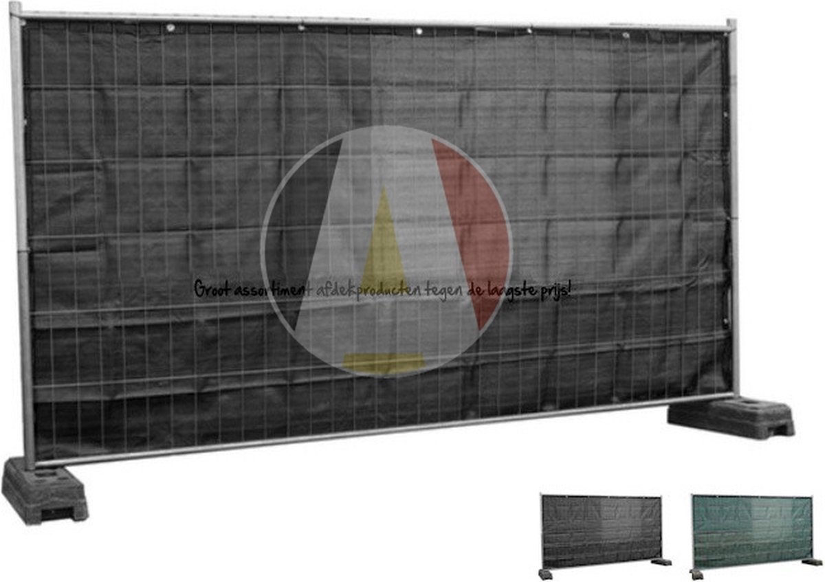Zwart winddoorlatend bouwheknet 176x341cm 180gr/m²