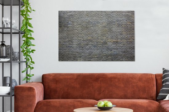 Texture d'un mur avec des pierres 140x90 cm - Tirage photo sur toile (Décoration murale salon / chambre)