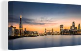 Canvas schilderij 160x80 cm - Wanddecoratie Skyline - Londen - Zonsopkomst - Muurdecoratie woonkamer - Slaapkamer decoratie - Kamer accessoires - Schilderijen