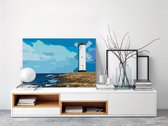 Doe-het-zelf op canvas schilderen - Lighthouse with Windmill-60x40
