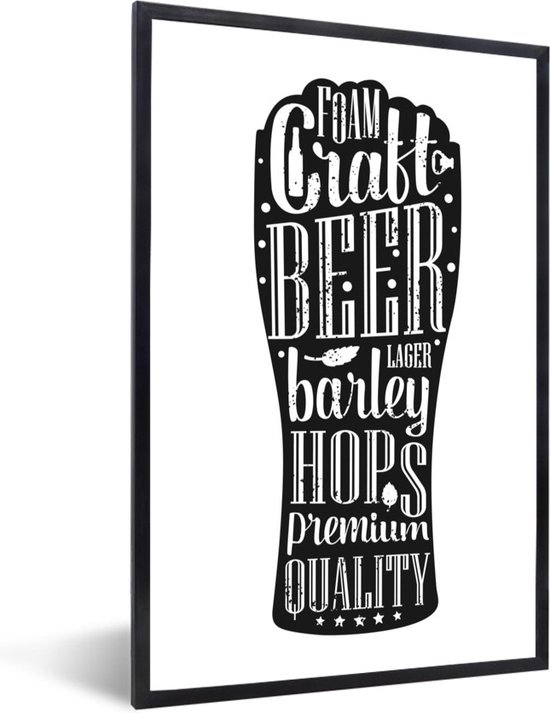 Photo en cadre - Illustration des contours d'un cadre photo en verre à  bière noir sans... | bol.com