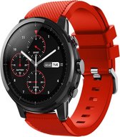 Siliconen Smartwatch bandje - Geschikt voor  Xiaomi Amazfit Stratos silicone band - rood - Horlogeband / Polsband / Armband