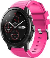 Siliconen Smartwatch bandje - Geschikt voor  Xiaomi Amazfit Stratos silicone band - knalroze - Horlogeband / Polsband / Armband
