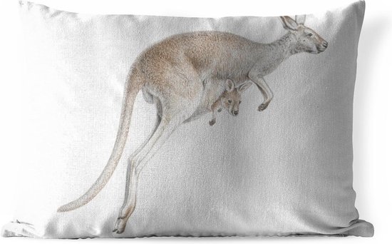 Melbourne Inspecteren Inzet Buitenkussens - Tuin - Een illustratie van een kangoeroe met een jong in de  buidel -... | bol.com