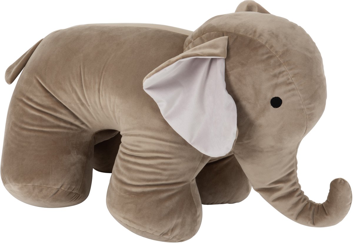 J-Line Olifant Deco Textiel Grijs Large