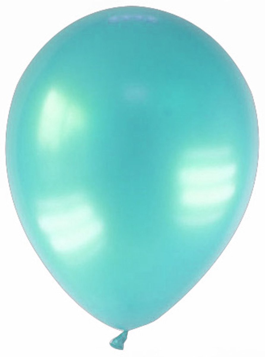 GLOBOLANDIA - 12 gemetalliseerde turkooizen ballonnen