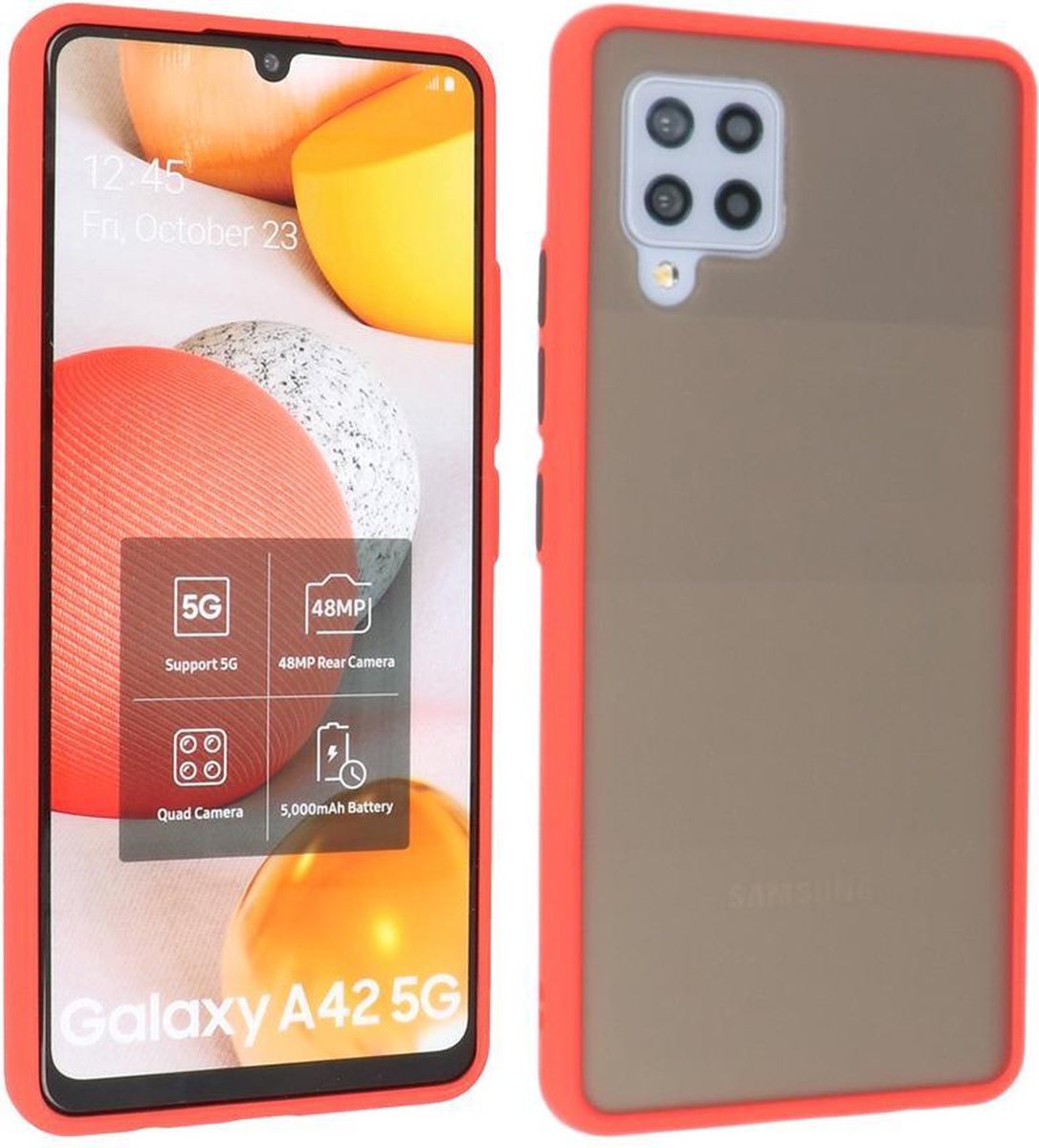 Hoesje Geschikt voor de Samsung Galaxy A42 5G - Hard Case Backcover Telefoonhoesje - Rood