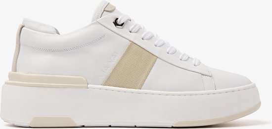bol.com | VIA VAI Jessy Stripe Sneakers - Leer - Wit - Maat 41