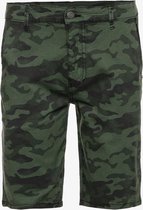 Unsigned heren short met camouflage print - Groen - Maat M