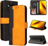 Voor Geschikt voor Xiaomi Poco X3 / X3 Pro / X3 NFC Zakelijke Stiksels-Kleur Horizontale Flip PU Lederen Case met Houder & Kaartsleuven & Fotolijst (Oranje)
