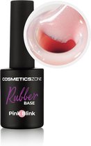 Cosmetics Zone UV/LED Rubber Base - Pink Blink 15ml. - Roze - Glanzend - Top en/of basecoat