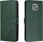 Voor Motorola Moto G Power 2021 Stiksels Stijl 2-Kleur Koe Textuur Horizontale Flip PU Lederen Case met Houder & Kaartsleuf & Lanyard (Groen)