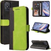 Voor OPPO A92S/A72 5G/A73 5G/A52 5G/Reno4 Z Zakelijke Stiksels-Kleur Horizontale Flip PU Lederen Case met Houder & Kaartsleuven & Fotolijst & Lanyard (Groen)