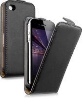 kwmobile hoesje voor met Apple iPhone 4 / 4S - Flip cover met magnetische sluiting in zwart