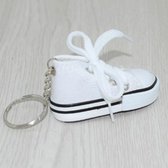2 stuks mini simulatie canvas schoenen sneaker sleutelhanger hanger (wit)