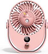 Desktop Spray Fan Cute Pet Voeg water toe Stille ventilator, stijl: USB zonder batterij (roze narwal)