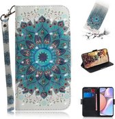 Voor Galaxy A10s 3D Gekleurde Tekening Horizontale Flip Leren Case met Houder & Kaartsleuf & Portemonnee & Lanyard (Pauwkrans)